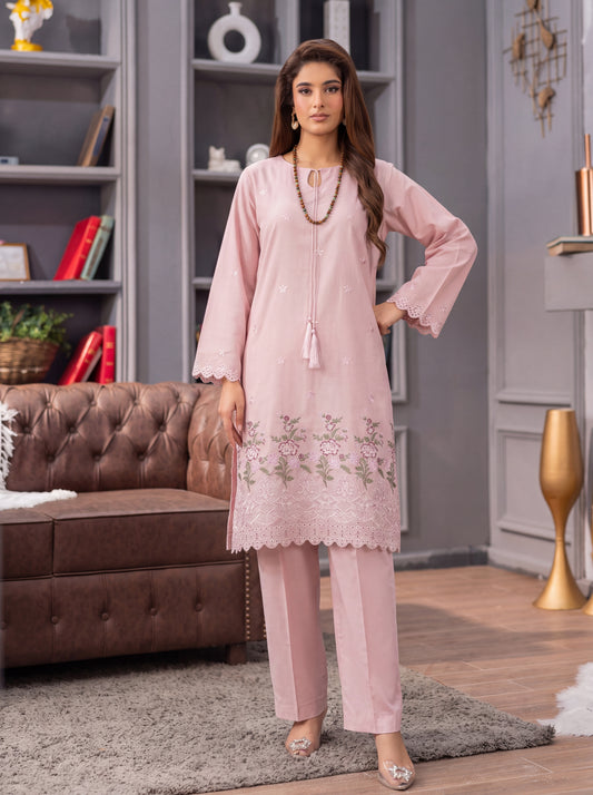 Blush Pink Embroidered Lawn 2-Piece Suit
