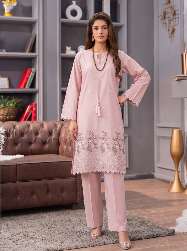 Blush Pink Embroidered Lawn 2-Piece Suit